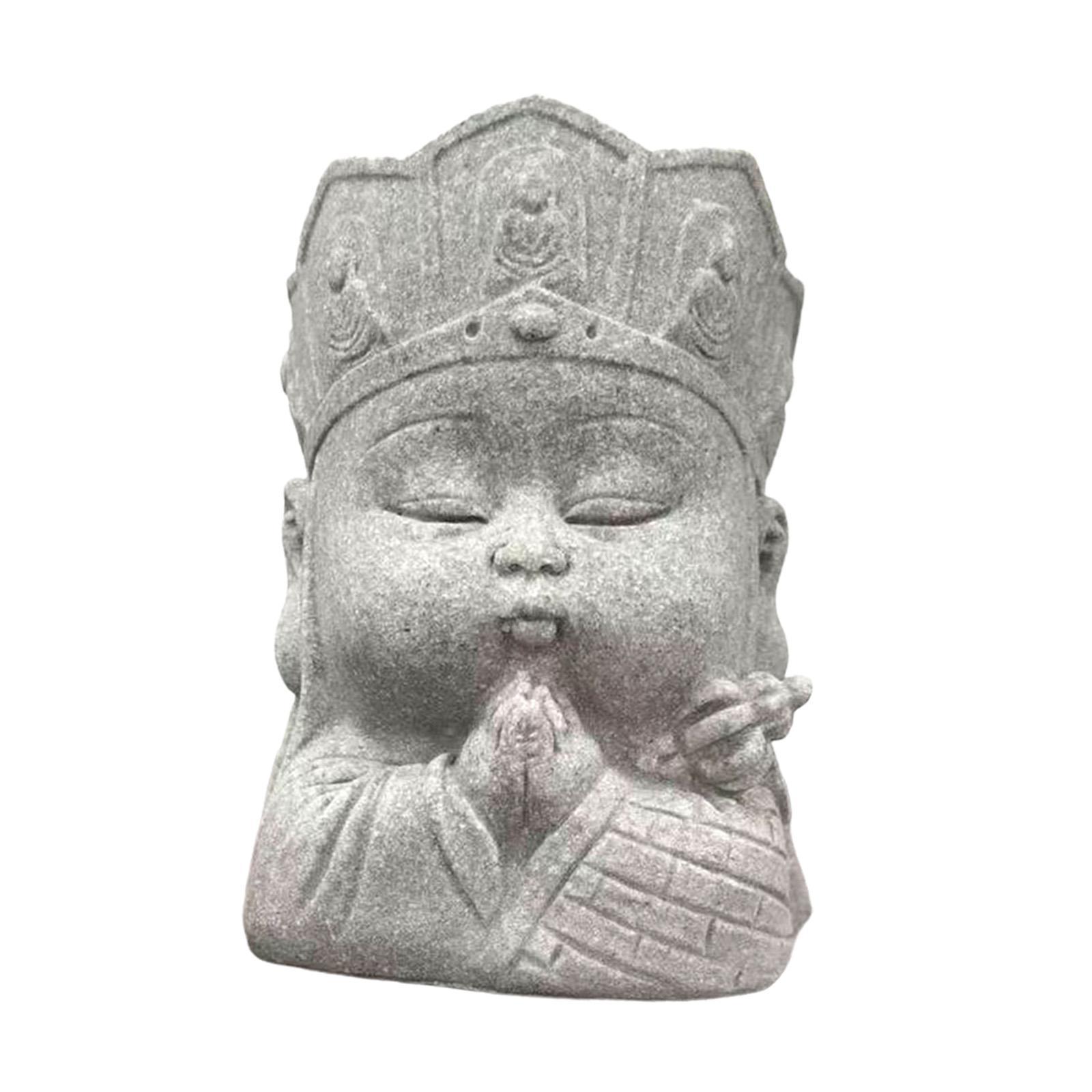 Buddha Monk Statue Tea Pet Ornament Ornament Antique Buddha Sculpture Sitting Buddha Statue for Office Tabletop Indoor Outdoor Car Dashboard