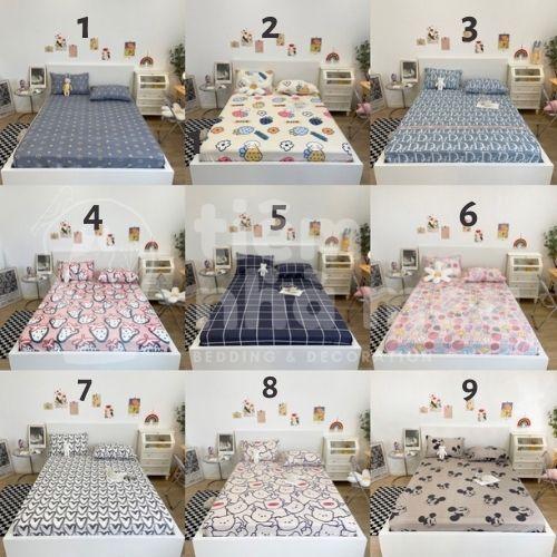 Bộ Ga Gối Cotton Polym6/m8/2m - Tiệm Nhà Mêu Set 3 Món Ga 2 Vỏ Gối Cotton Poly Hoa Tiết Dễ Thương Cao Cấp