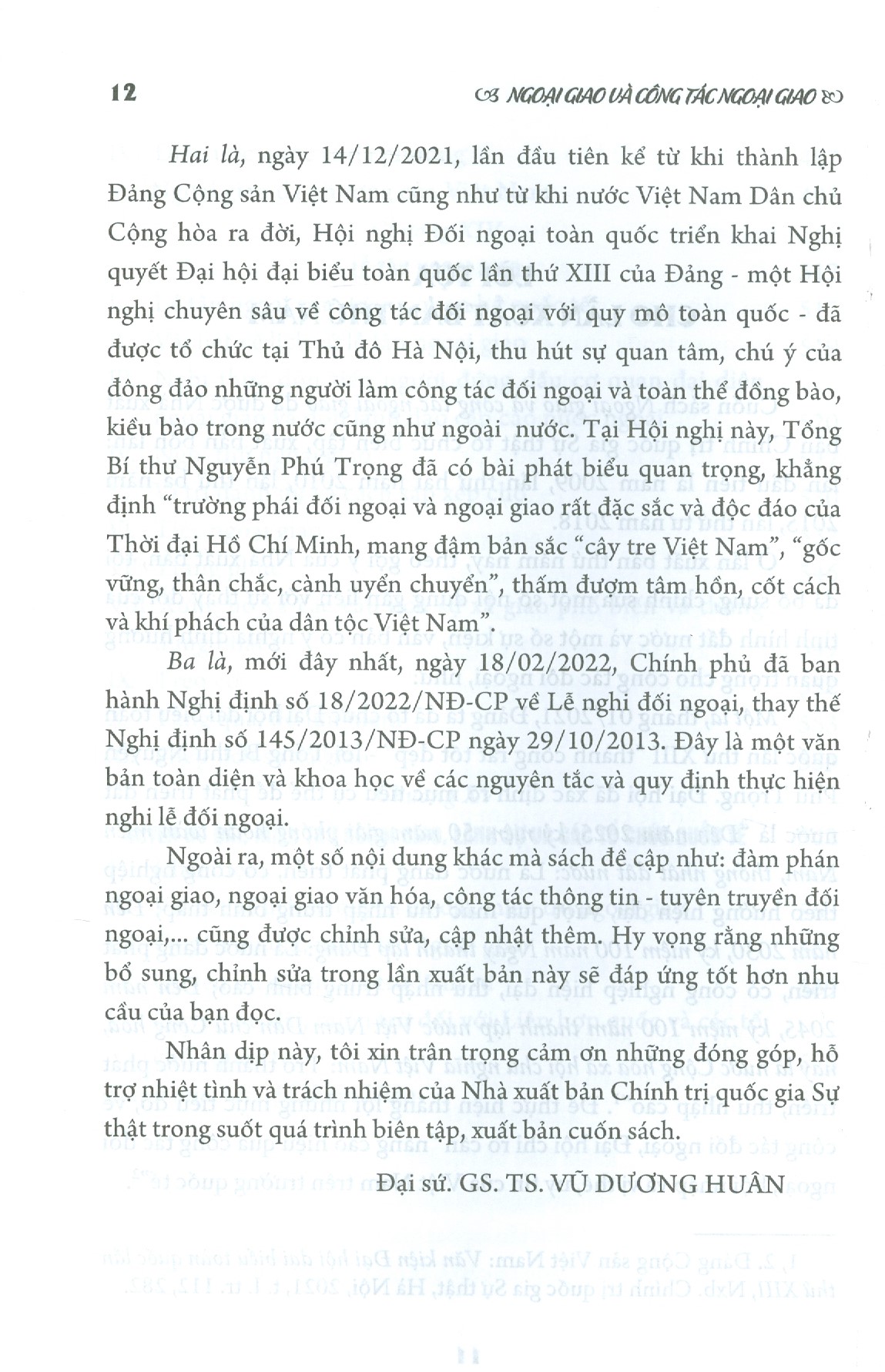 Ngoại Giao Và Công Tác Ngoại Giao - Sách chuyên khảo (Xuất bản lần thứ năm, có sửa chữa, bổ sung năm 2022)