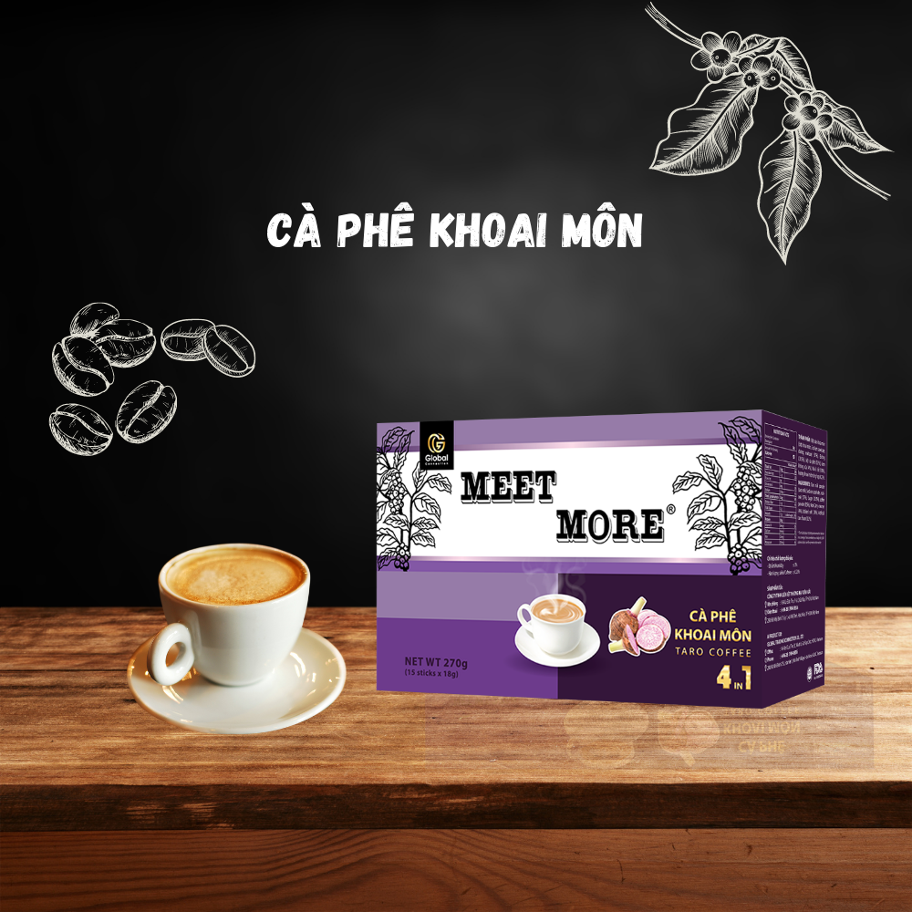 Cà Phê Hòa Tan Khoai Môn 4in1 Meet More (18g x 15 gói)