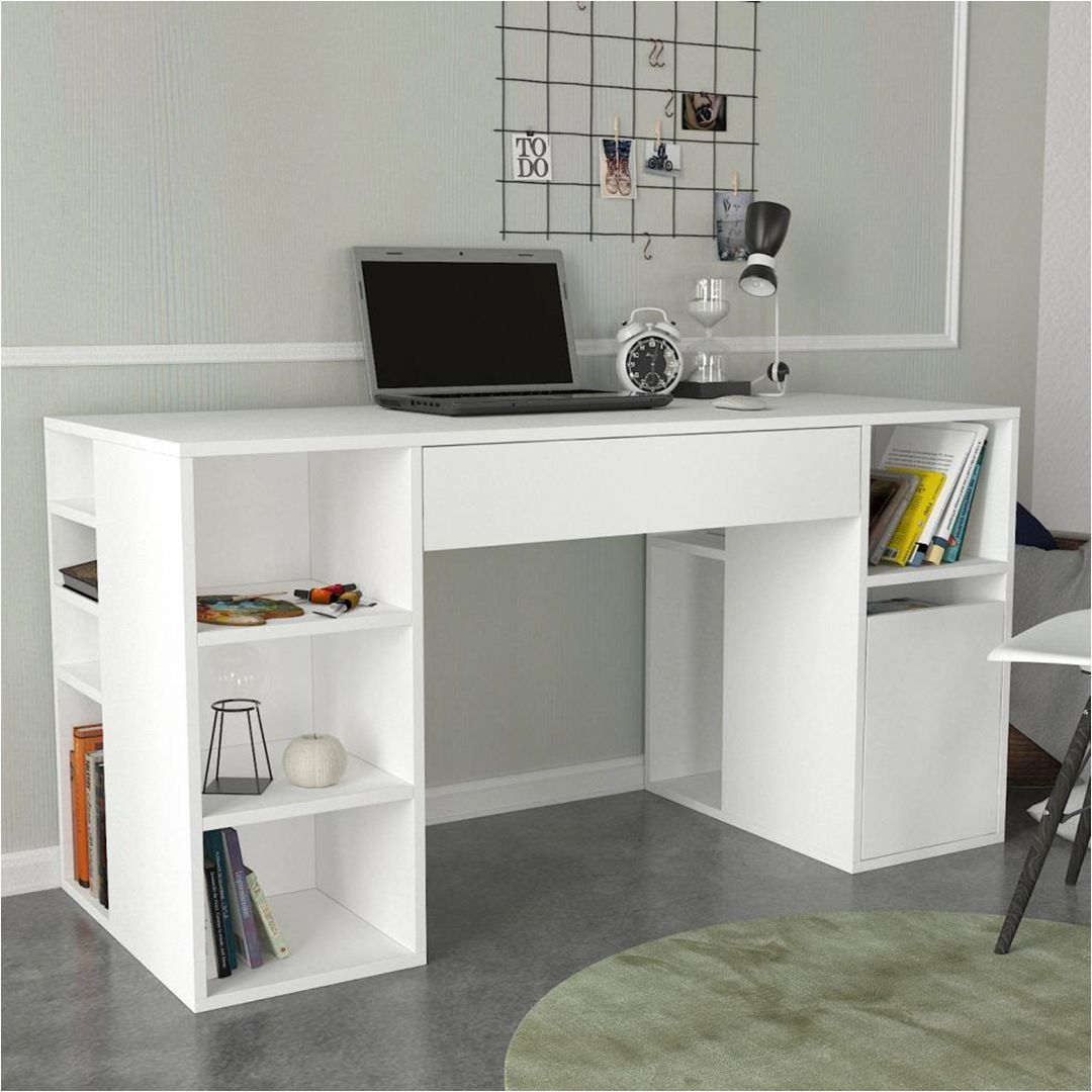 Bàn làm việc, bàn học gỗ hiện đại SMLIFE Deltin | Gỗ MDF dày 17mm chống ẩm | D145xR60xC75cm