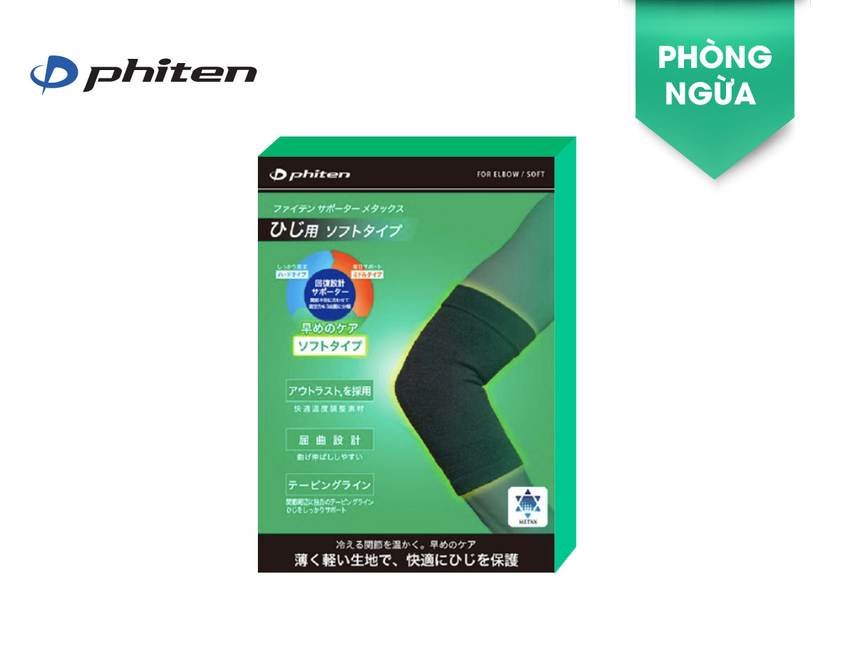 Đai khuỷu tay loại mềm Phiten elbow supporters soft type AP256014/AP256016
