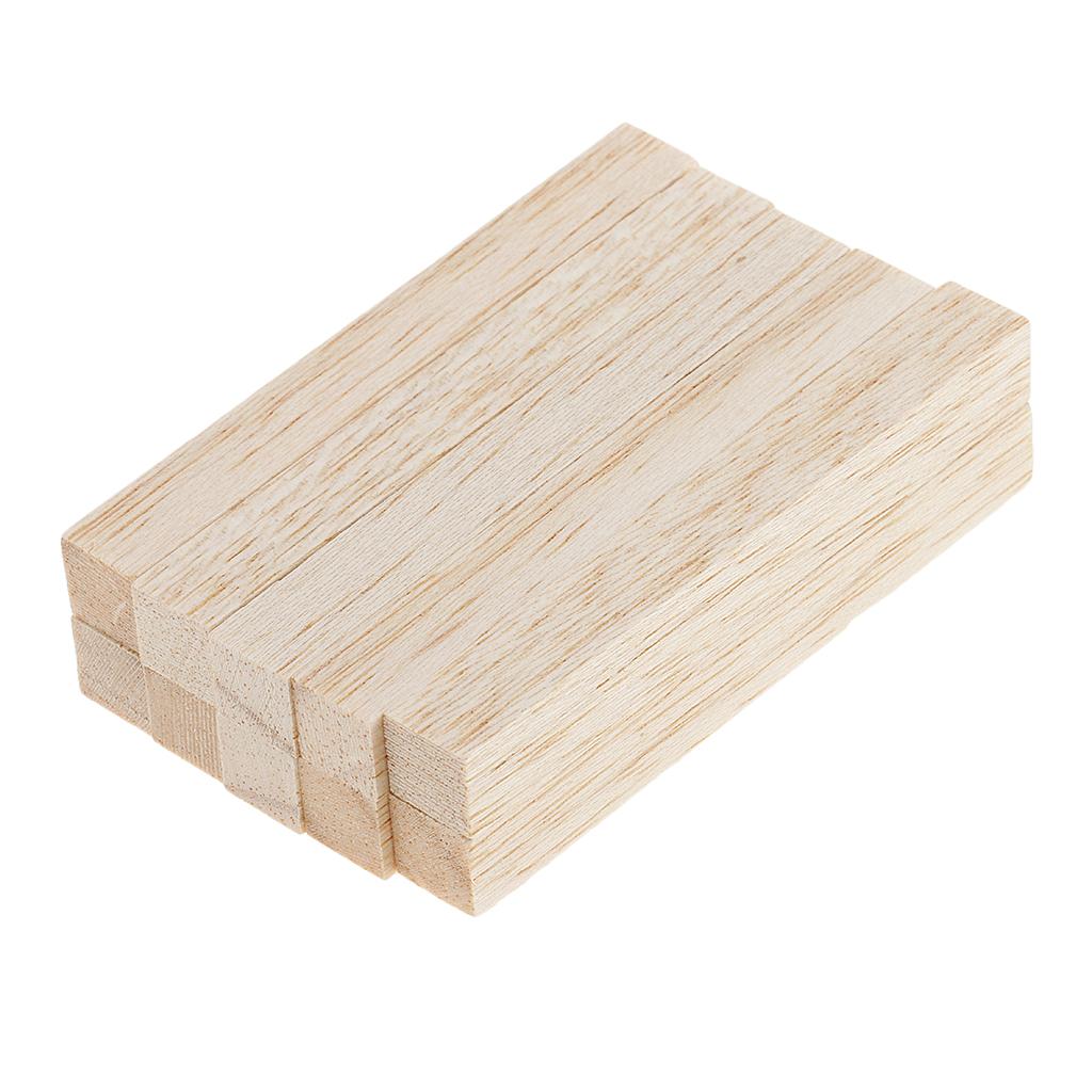 2xBalsa Wood Stick Unfinished Woodcraft Square Stick Dowel Rod 80mm 10 Pieces