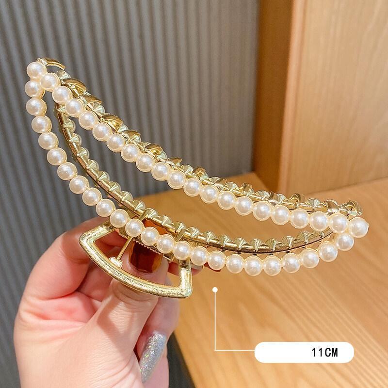 Kẹp Tóc Hợp Kim Size Lớn Đính Đá Nhân Tạo Sang Trọng Phụ Kiện Tóc Xu Hướng Thời Trang Hàn Quốc Hot