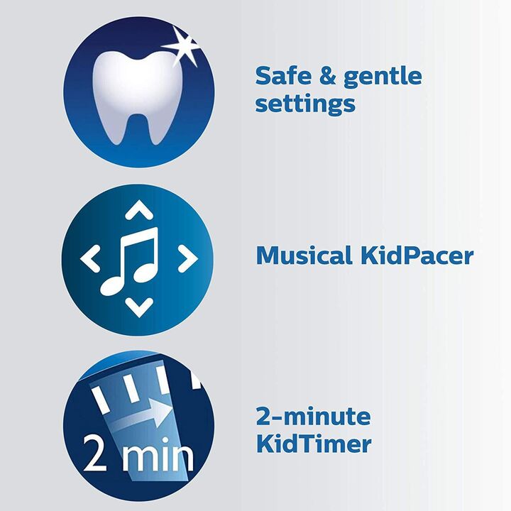 Bàn chải đánh răng điện trẻ em Philips Sonicare HX6352/43 hỗ trợ Bluetooth kết nối với ứng dụng và giúp trẻ từ từ tăng thời gian đánh răng - HÀNG NHẬP KHẨU