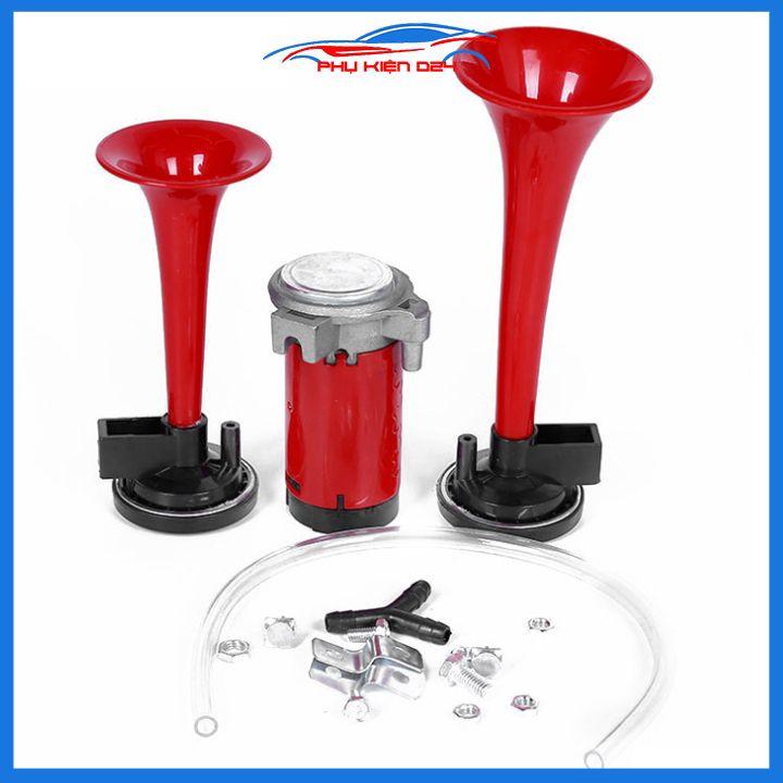 Bộ còi sinh hơi AirHorn kèn tạ hơi ô tô 12V/24V chuyên dùng cho ô tô