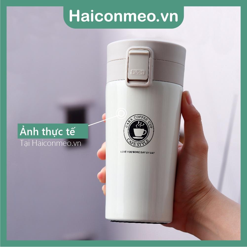 Ly cốc giữ nhiệt Inox SUS 304 style Cafe Coffee nắp bật, 380ml