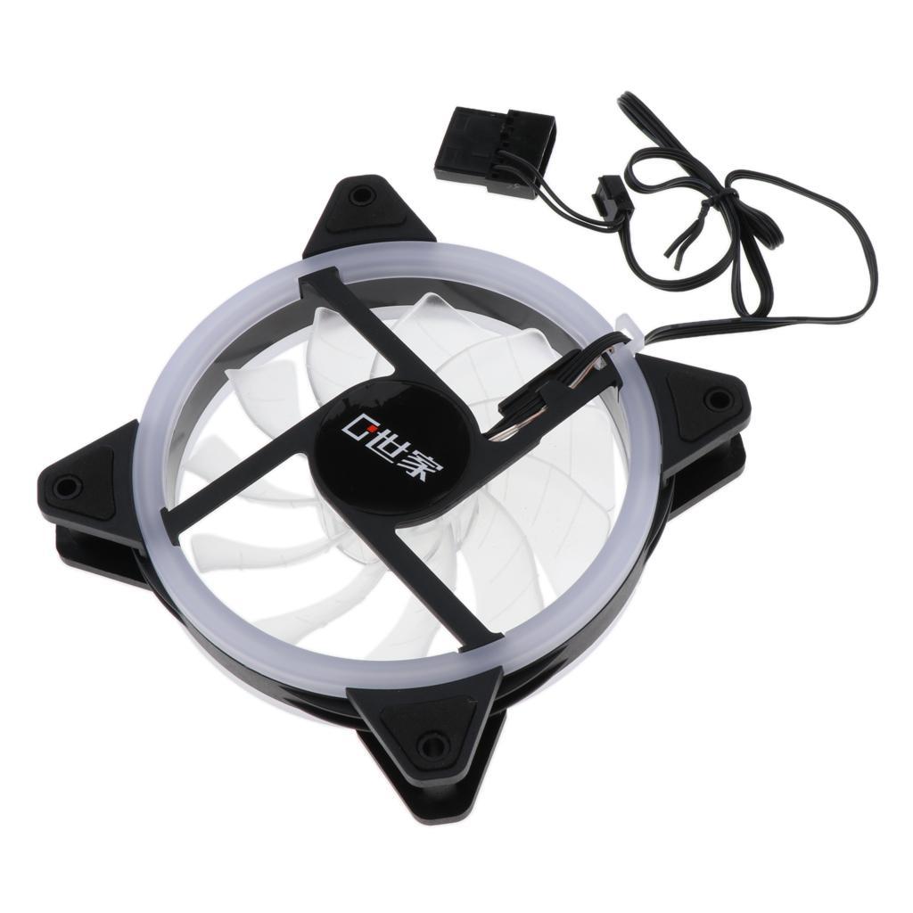 5-Piece LED Computer Case Cooling Fan 120mm 4-Pin 3-Pin 1100RPM 12V