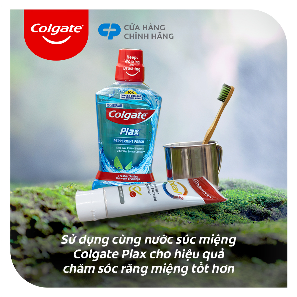 Bộ 3 Kem đánh răng Colgate diệt vi khuẩn Total Clean Mint hương bạc hà bảo vệ toàn diện 12h 170g/tuýp