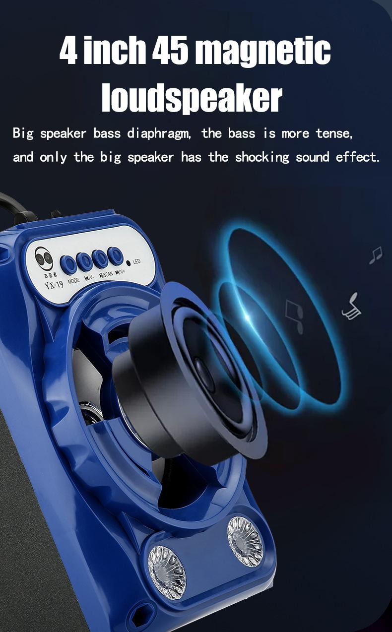 Loa bluetooth di động với mics subwefer led spofer stereo có thể sạc lại của nhóm karaoke có thể hỗ trợ TF USB FM Color: Black with mic