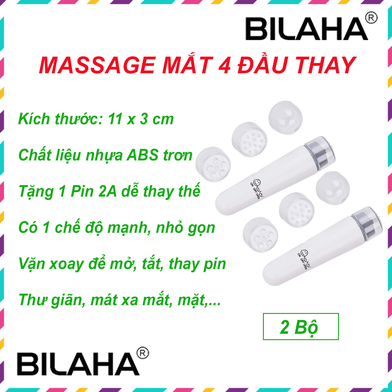 Bút Mát Xa Mặt 4 Đầu Chống Lão Hóa, Massage Đầu Cá Trẻ Hóa Làn Da (Hàng Có Sẵn) (Hàng Chính Hãng)