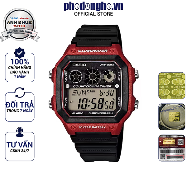 Đồng hồ nam dây nhựa Casio AE-1300WH-4AVDF