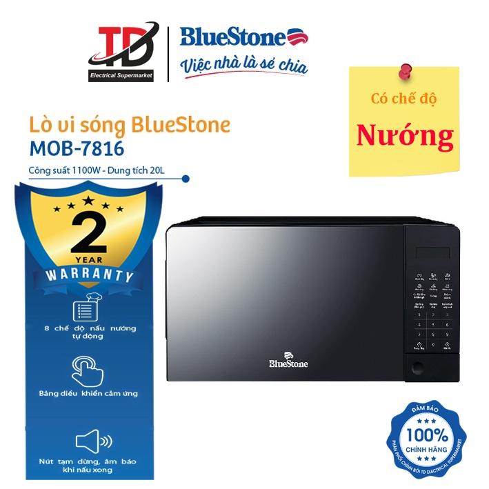 Lò vi sóng điện tử BlueStone MOB-7816 Dung tích 20L - Công suất 1100W - 8 chế độ nấu - hàng chính hãng