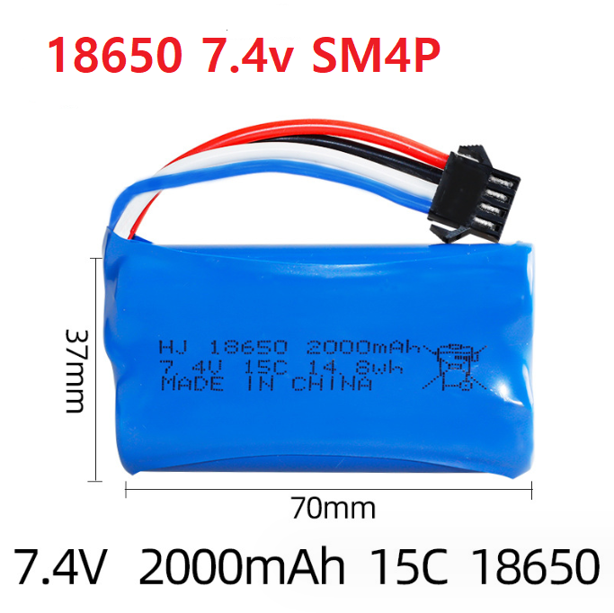 Pin Lithium 18650 7.4v 2000mah SM4P Xả 15c Xe Điều Khiển Từ Xa Hàng Mới 100%