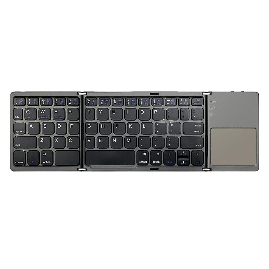 Slim Wireless Foldable Keyboard and Touchpad Black