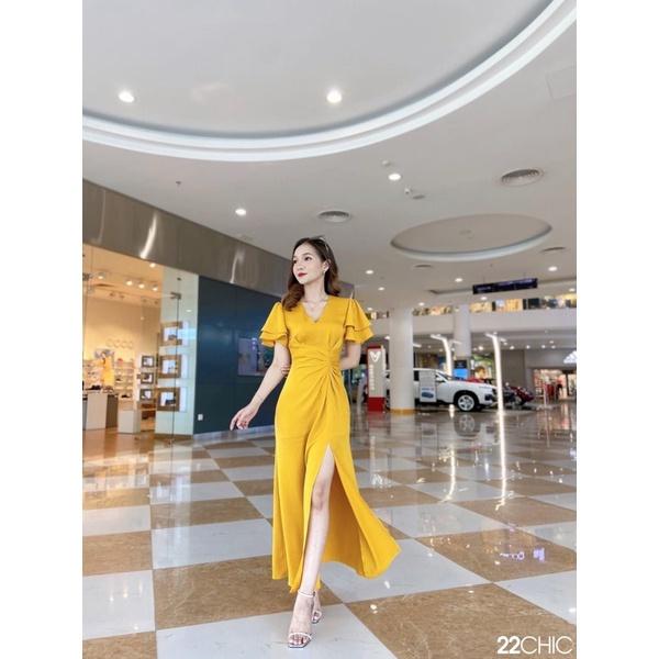 Váy thiết kế đi tiệc xếp ly ở eo xẻ tà Lisa dress - 22CHIC