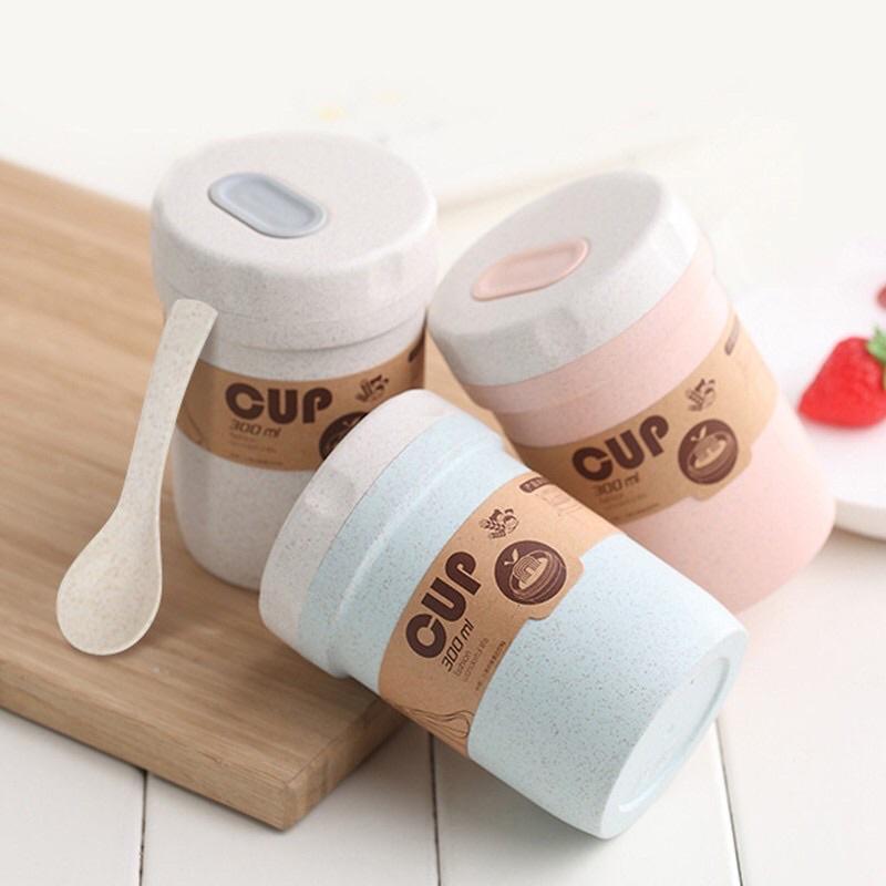 Cốc Giữ Nhiệt Lúa Mạch ANHOME, Cốc Đựng Cháo - Súp Kèm Muỗng Tiện Lợi