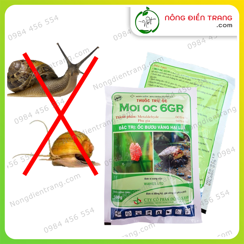 MOI OC 6GR Trừ Ốc Sên, Ốc Bưu Gây Hại Cho Cây Trồng - Gói 100gr - Hiệu quả cao nhanh chóng VTNN Nông Điền Trang