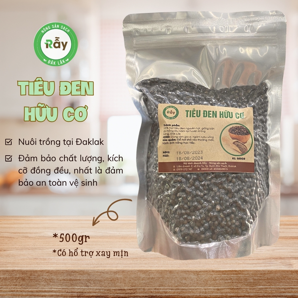 Tiêu đen đặc sản Rẫy Đaklak đặc biệt sạch trồng xen canh cà phê, sấy giữ nguyên màu sắc