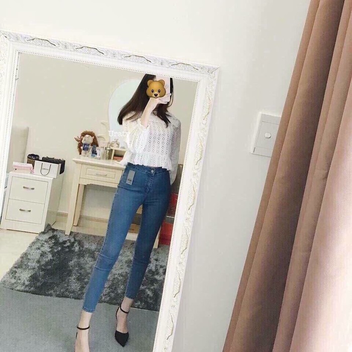 Quần jean nữ lưng cao co giãn tốt Q045
