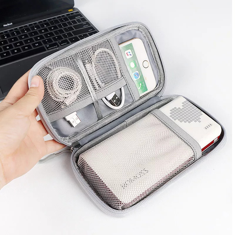 Túi đựng phụ kiện công nghệ đựng pin sạc dự phòng, điện thoại, cáp sạc usb, tai nghe có quai cầm, Túi Đựng Phụ Kiện Công Nghệ Có Quai Cầm, Chống Nước - Hàng Chính Hãng dododios