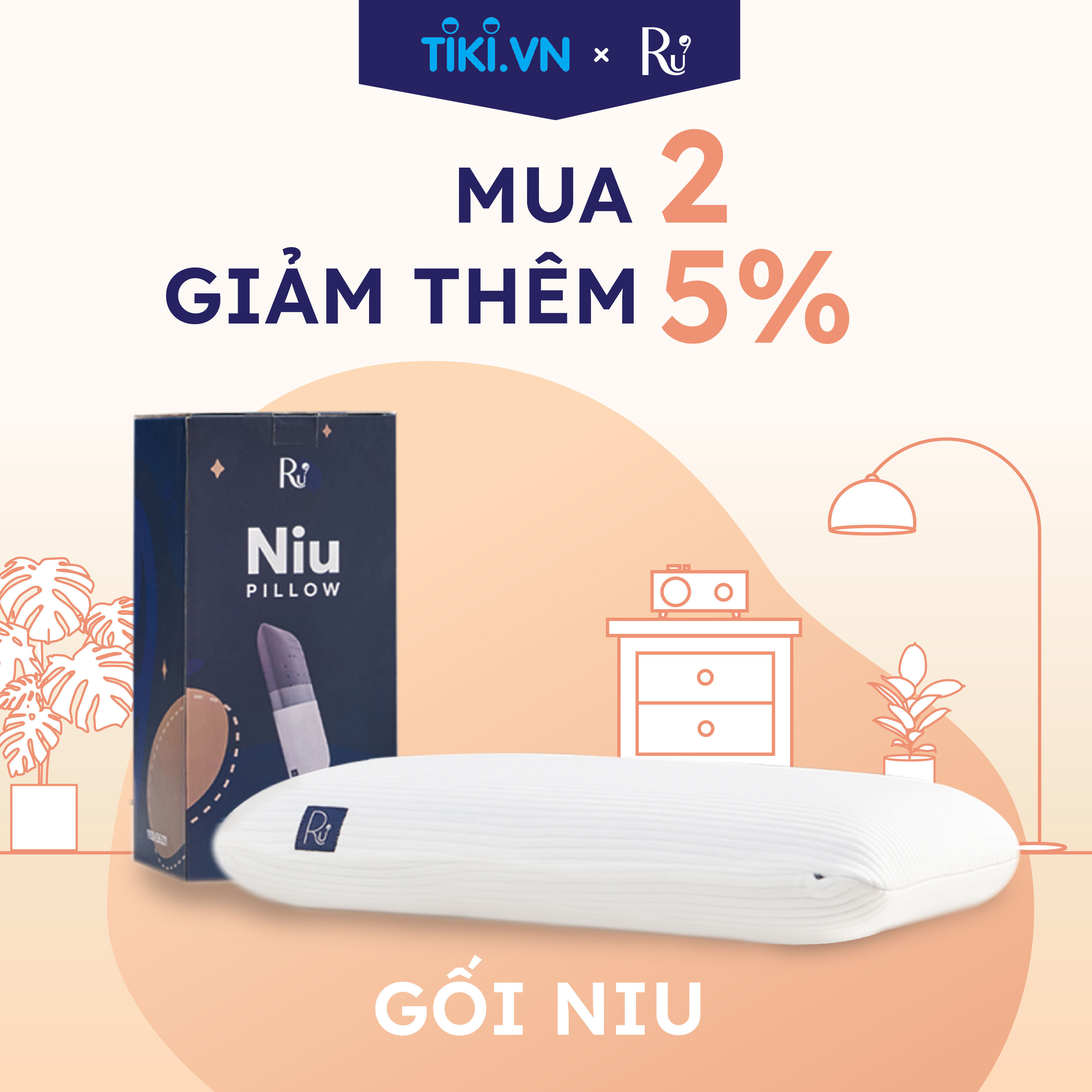 Gối Niu Cao Cấp Ru9 - Công Nghệ Đột Phá Graphene Foam | Chất Liệu Foam Mềm Mại | Nâng Đỡ Đốt Sống Cổ | Chống Đau Vai Gáy