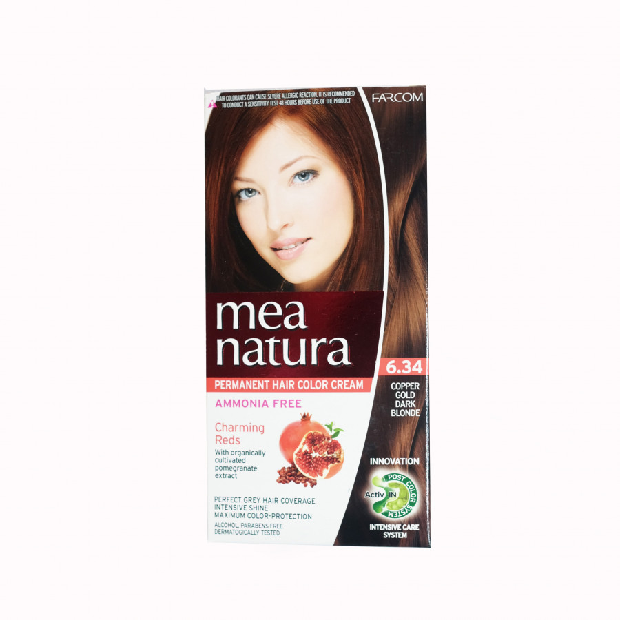 Màu nhuộm organic nâu đồng Farcom Mea Natura 6.34 Copper Gold Dark Blonde (150ml)