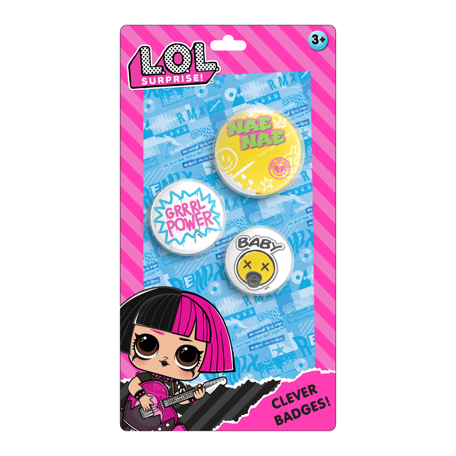 Đồ Chơi CLEVER HIPPO Huy Hiệu L.O.L Surprise! - Cool &amp; Fun BADGE01/PINK