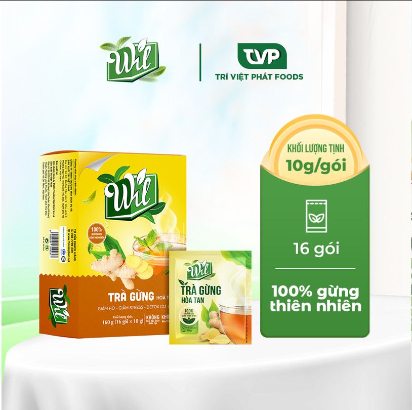 Trà gừng hòa tan Wil thành phần gừng tự nhiên hộp 160g