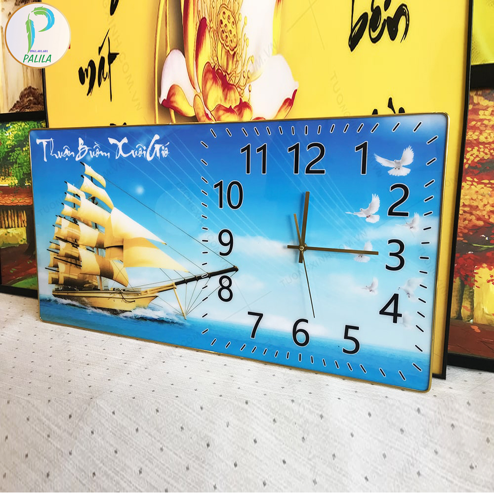 Tranh Tráng Gương Kết Hợp Đồng Hồ Giá Rẻ - Tranh Treo Tường Phong Con Đường Xuyên Núi Đẹp