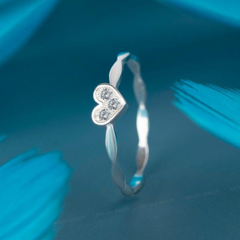 Nhẫn tim bạc đính đá cao cấp YN JEWELRY