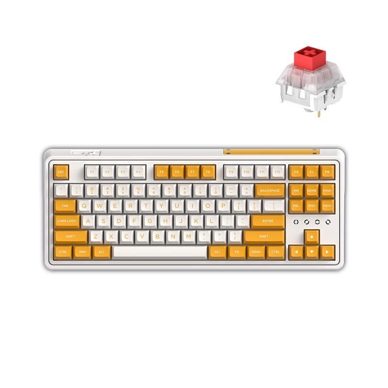 Bàn phím cơ FL-Esports CMK87SAM Banana Yellow White 3 Mode - Hàng chính hãng