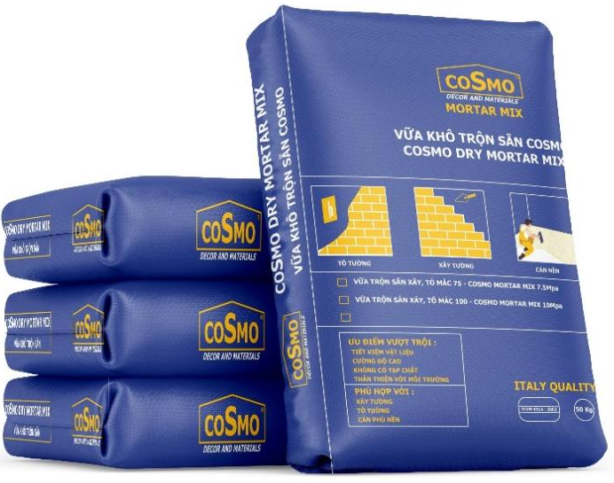 Vữa khô trộn sẵn Cosmo – Cosmo Dry Mortar rmix