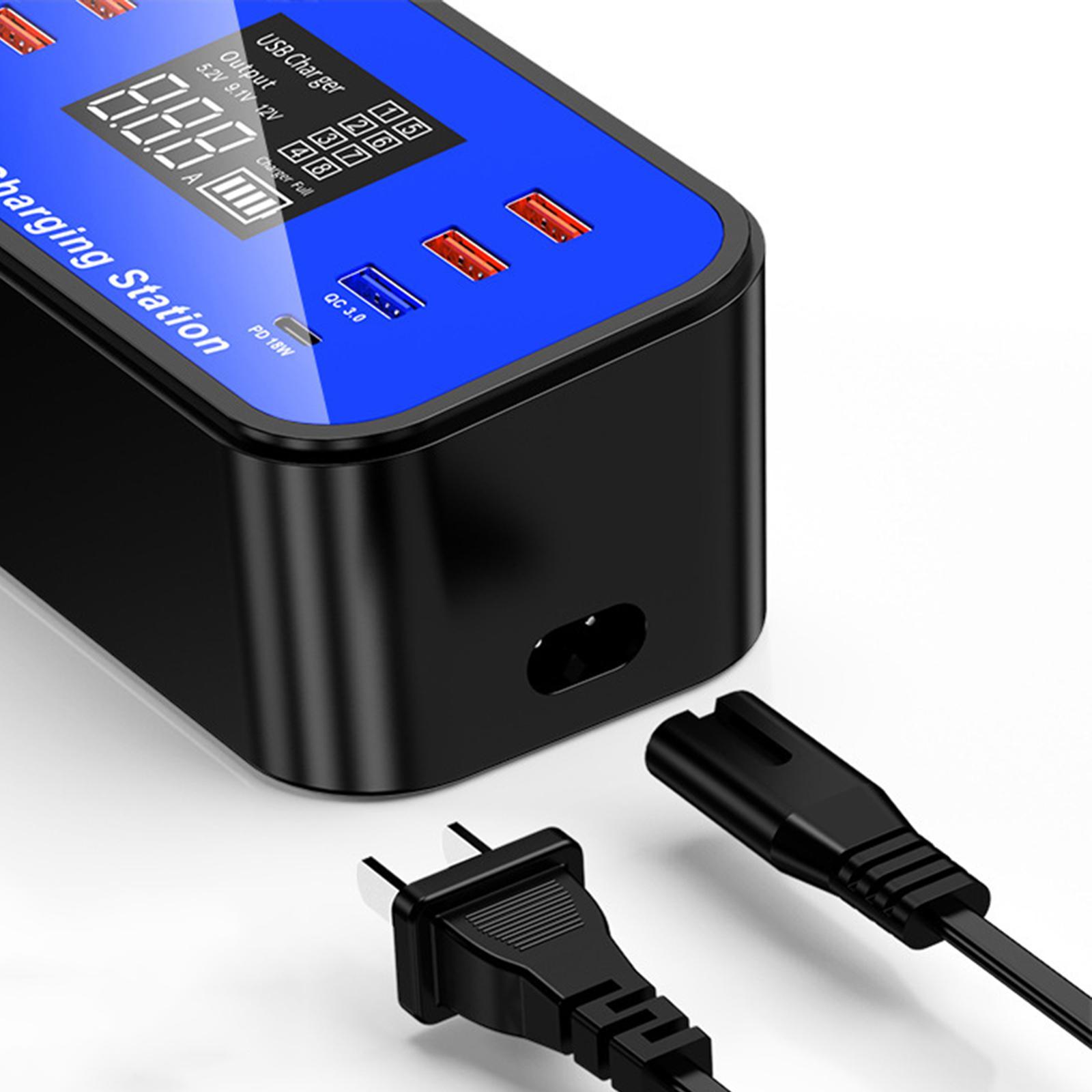 Fast USB Charger 8-Port Hub Charging Station Travel