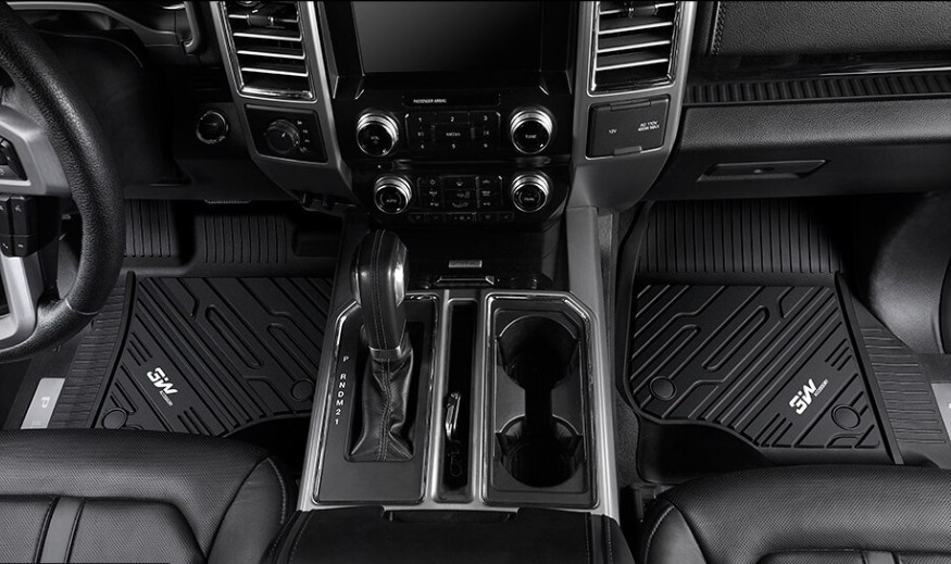 Thảm lót sàn xe ô tô Ford Ranger 2012- nay Nhãn hiệu Macsim 3W chất liệu nhựa TPE đúc khuôn cao cấp - màu đen