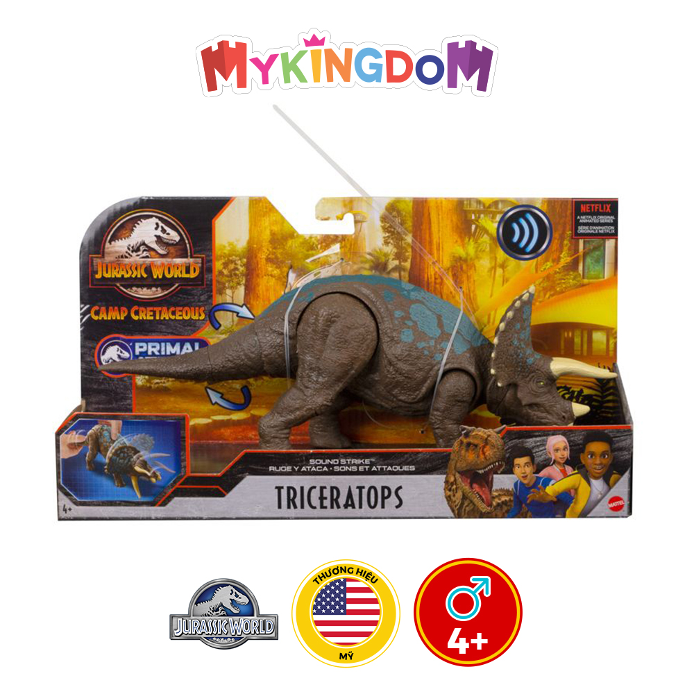 Đồ Chơi Mô Hình JURASSIC WOLRD MATTEL Khủng Long Tam Giác Long Triceratops GVH66/GJN64