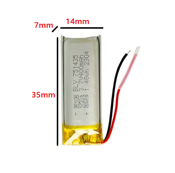 Pin sạc Lithium LiPo 1s 3.7V 400mah 751435 Cho tai nghe,loa Mp3 MP4 MP5 GPS PSP Bluetooth