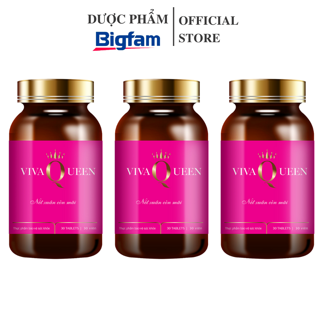 Combo 3 hộp Viên uống nội tiết tố nữ VINAQEEN Bigfam giúp đẹp da, chống lão hóa