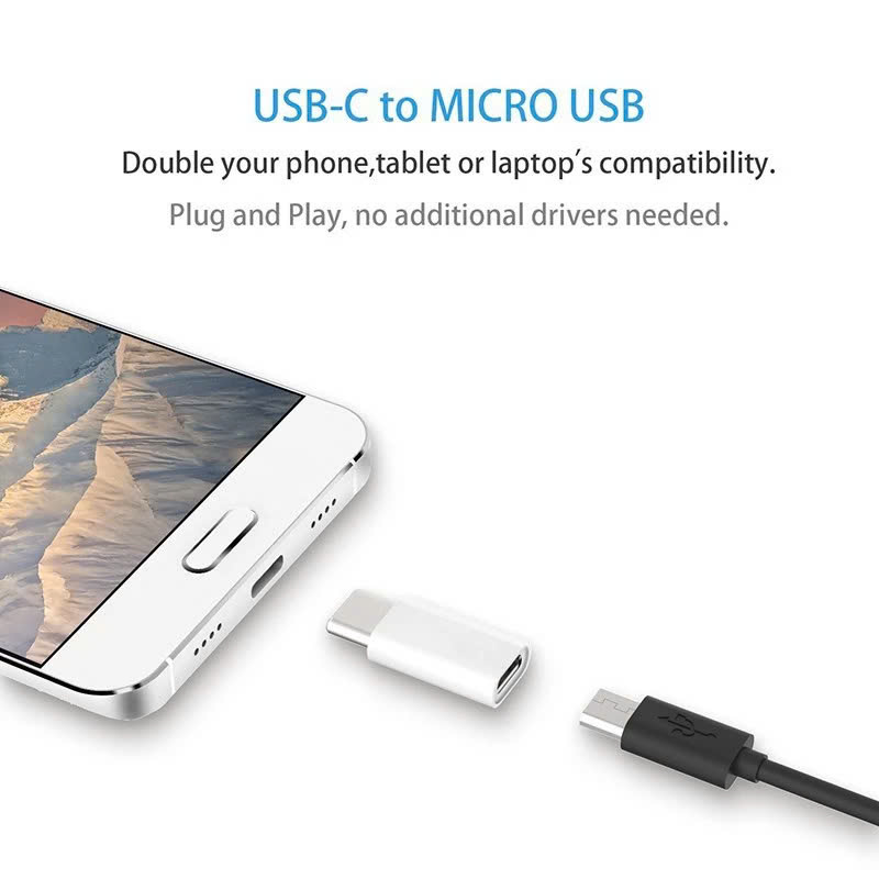 Đầu Chuyển Đổi Cổng Micro Usb Sang Type C - Hàng Nhập Khẩu