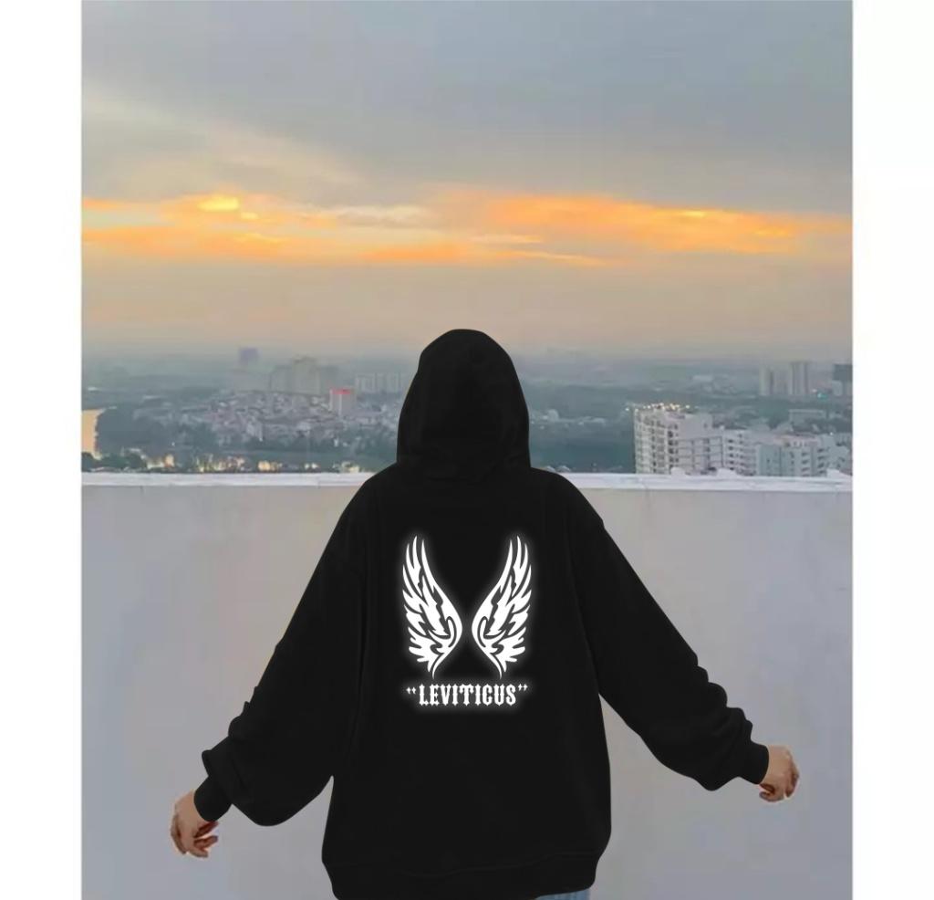 ÁO KHOÁC NỈ HOODIE PHẢN QUANG ĐÔI CÁNH