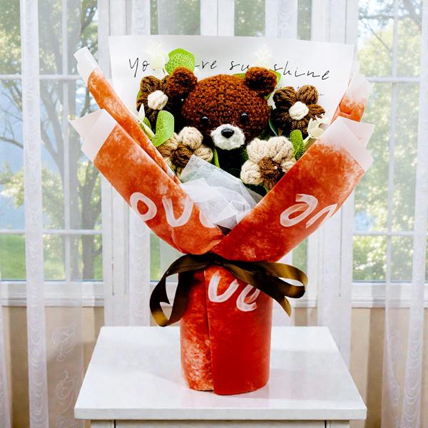 Hoa Len Nâu Kèm Gấu Valentine - MQ00140