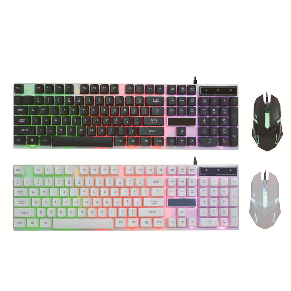 Wired Gaming Keyboard Mouse Set RGB LED Backlight