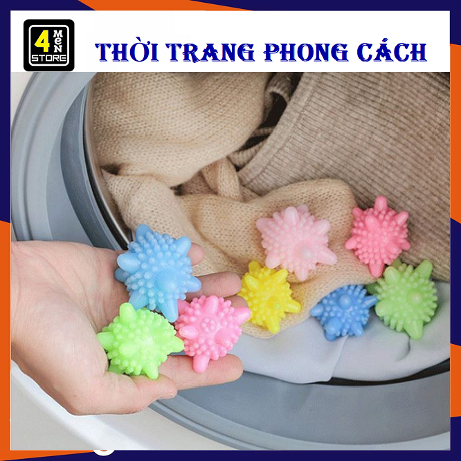 Combo 10 Quả Cầu Gai Hỗ Trợ Giặt Sạch Và Làm Phẳng Quần Áo Trong Máy Giặt