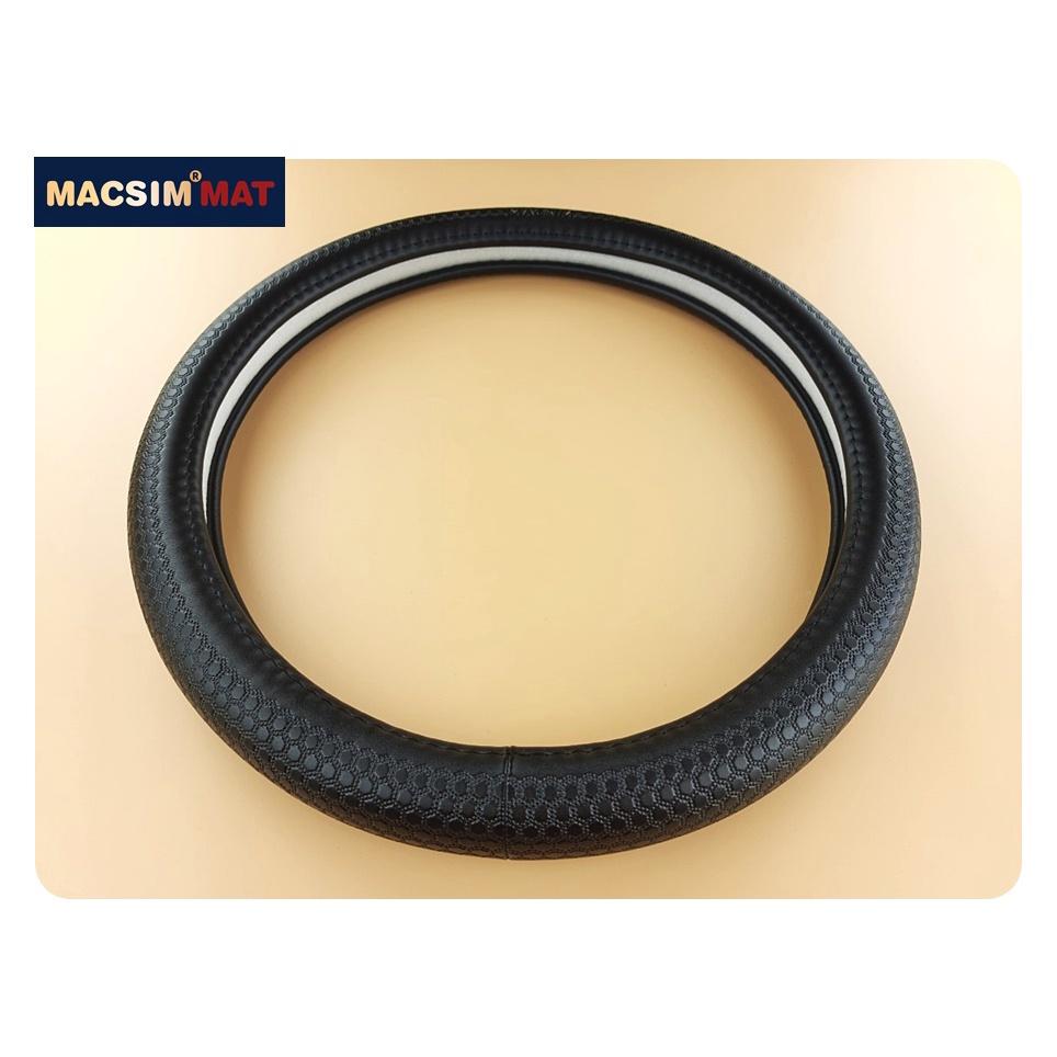 Bọc vô lăng cao cấp Macsim mã L618 mới chất liệu da thật - Khâu tay 100% size M màu đen