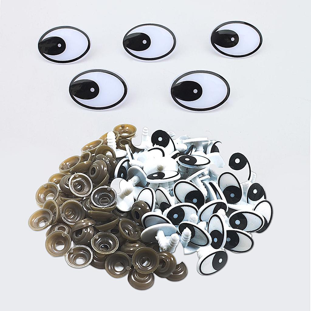 2x 60x Oval Plastic Safety Eyes Toys for DIY Teddy Bear Doll Toys Animal Makings