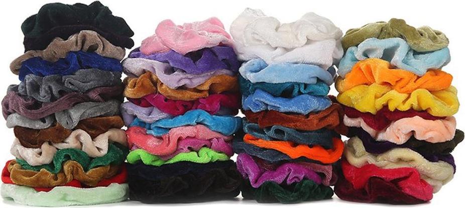 50 Miếng Tóc Scrunchies Thun Nhung Tóc Scrunchy Dây Buộc Tóc Dây