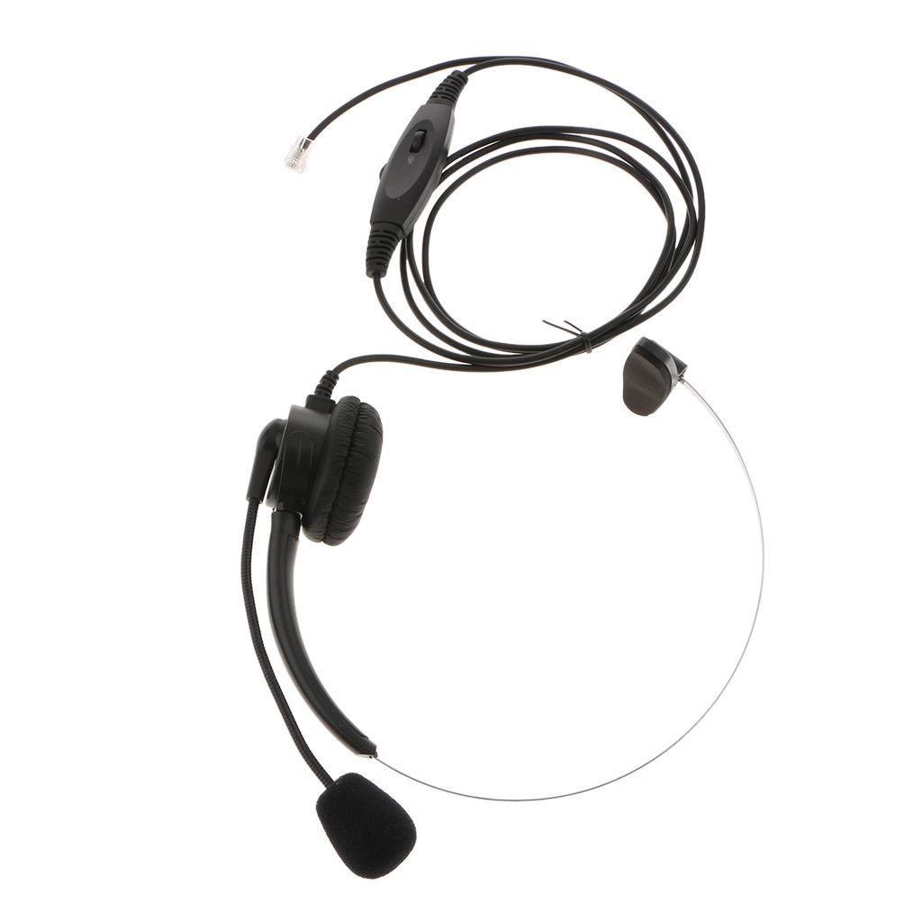 RJ9 Call Center Telephone Headphone w/ Noise Cancelling Monaural Headsets
