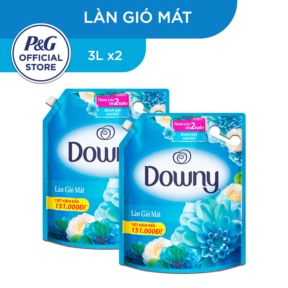 Combo 2 Nước Xả Vải DOWNY Hương Nước Hoa Cao Cấp Túi 3L