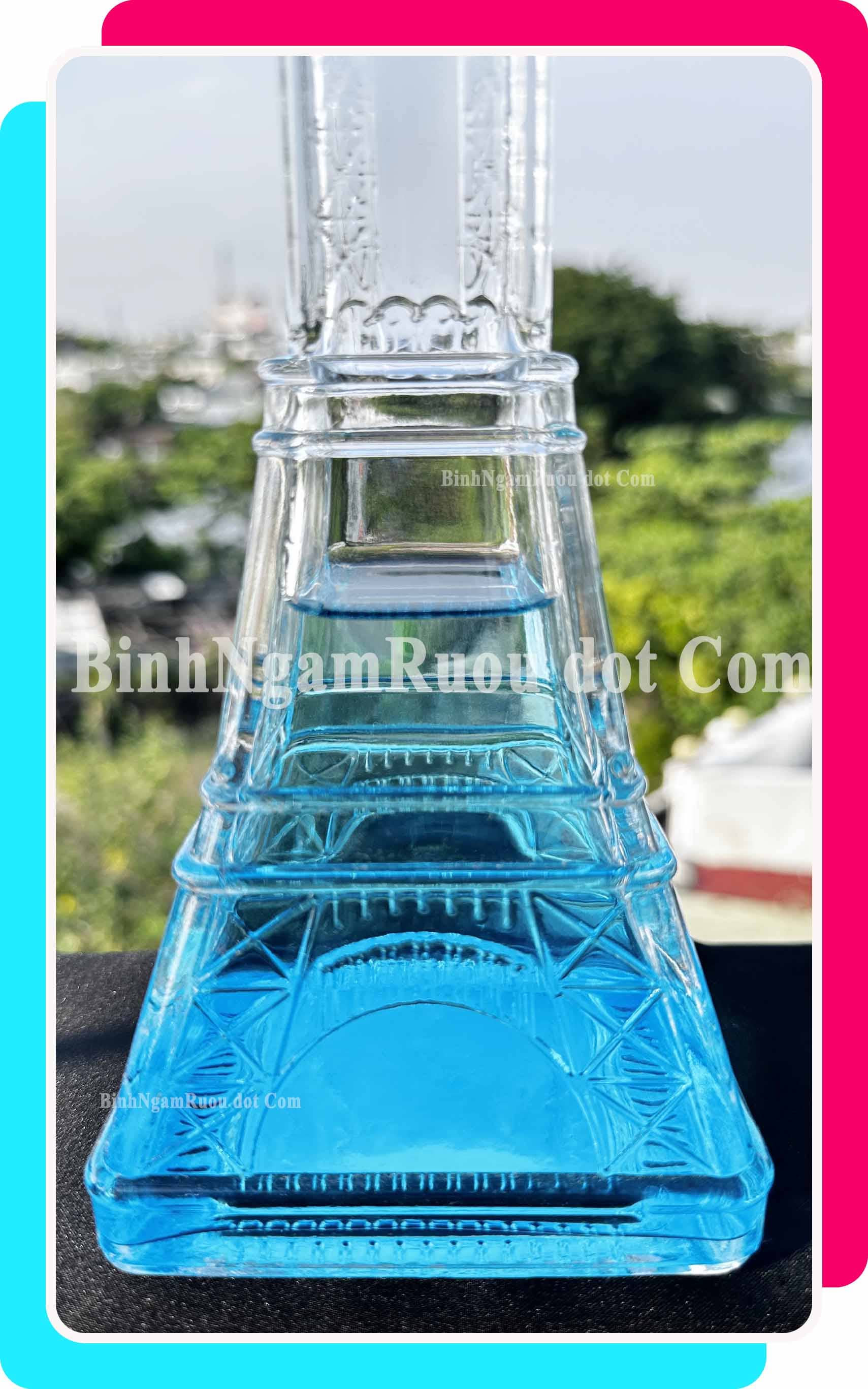 C55 Chai Đựng Rượu Thủy Tinh Tháp EIFFEL Sang Trọng - Cao Cấp 500ml - Đẹp Cao Cấp - Nắp Kín Thủy Tinh Trong - Tặng Biếu Sang Trọng