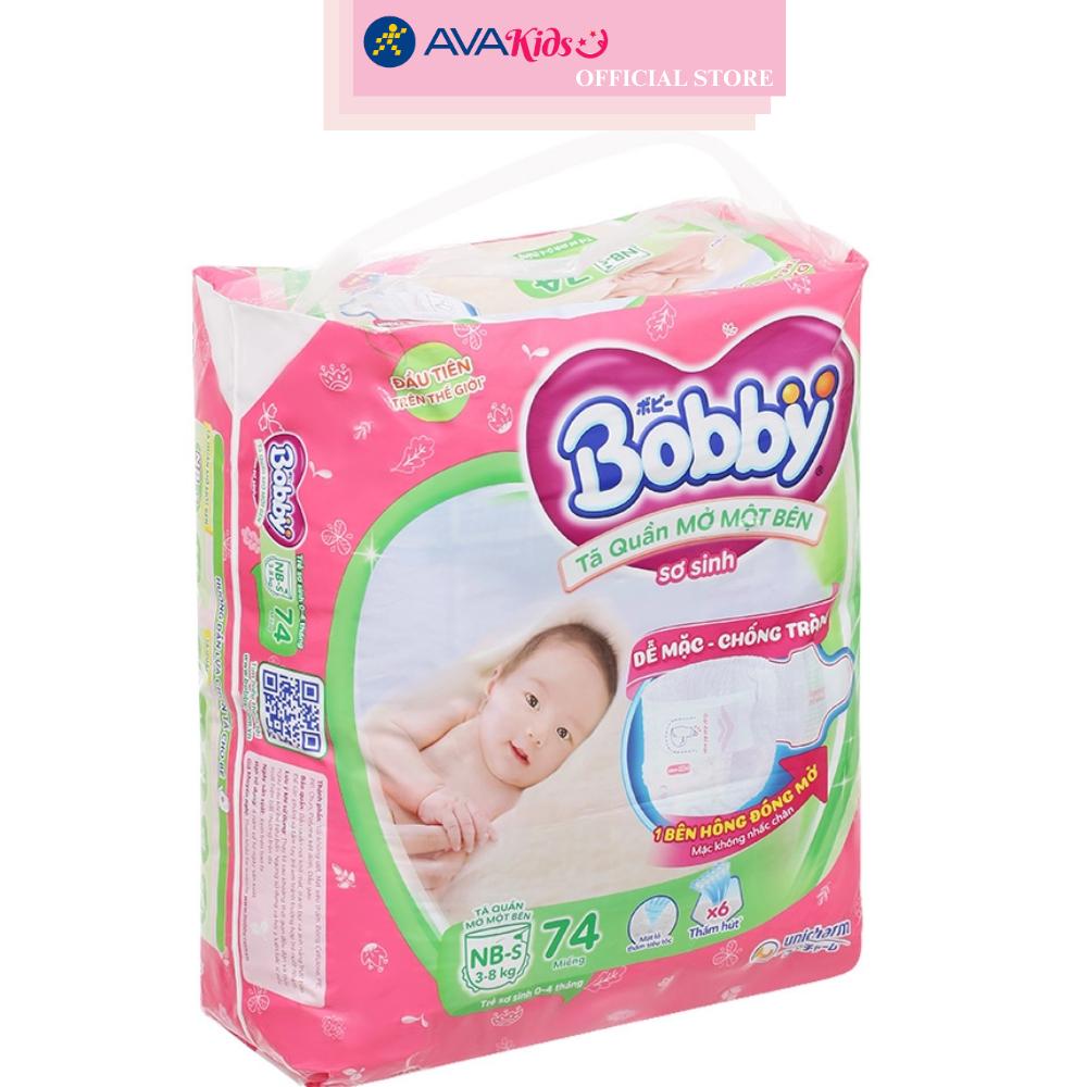 Tã quần mở một bên Bobby size NB-s 74 miếng (3 - 8 kg)